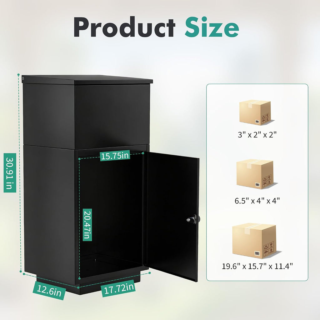 Parcel Drop Box for Outside, Extra Large Package Delivery Box with Secure Storage, Anti-Theft Galvanized