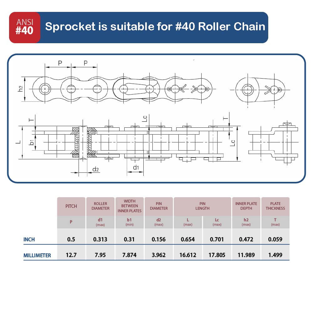 #40 Roller Chain Sprocket B Type 3/4" Bore Rust Prevention Hardened 30 Tooth