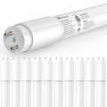 10 Pack T8 LED Bulbs, 4FT Hybrid Type A+B, 5000K, Frosted Cover