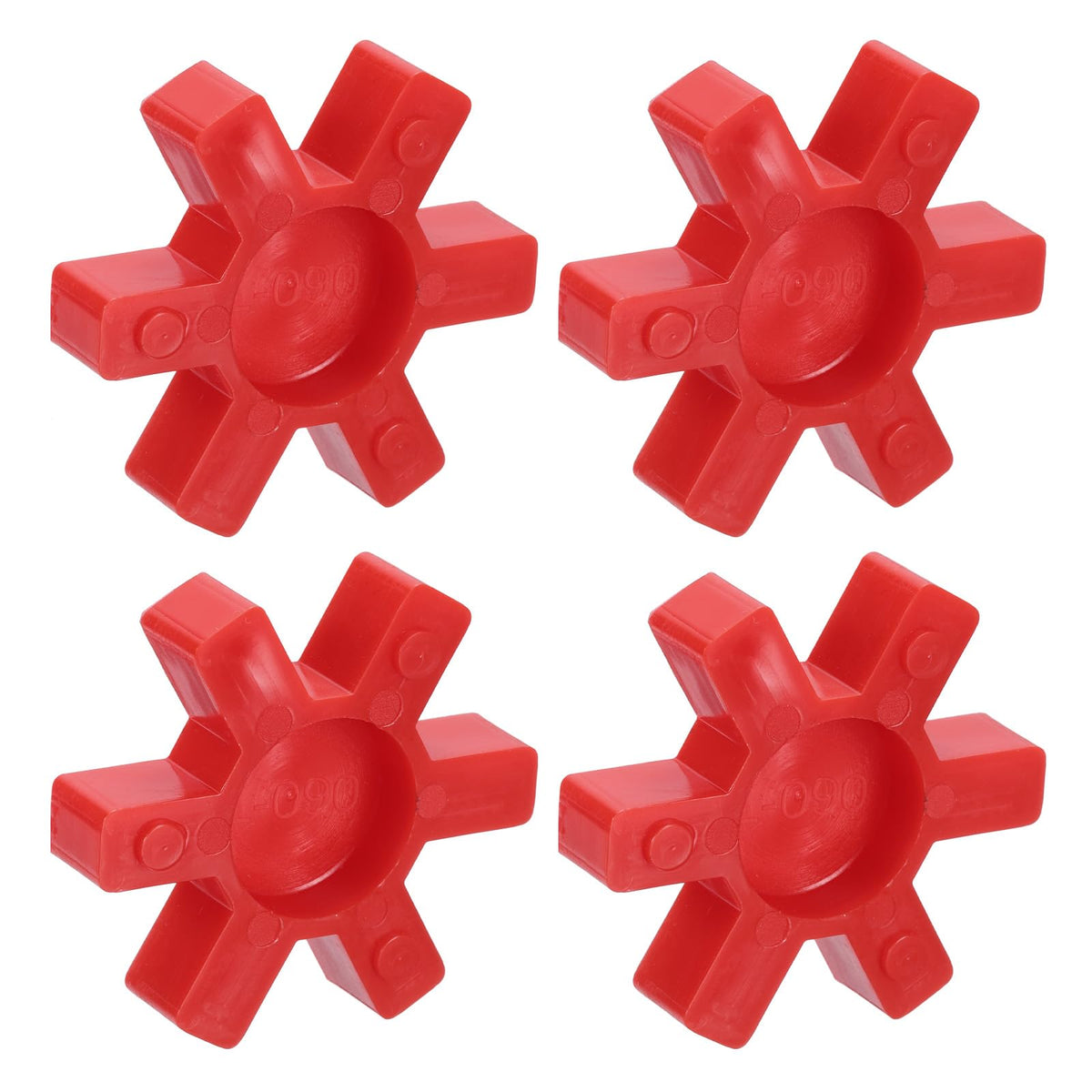 uxcell 4pcs L090 Jaw Coupling Insert, Urethane Flexible Solid Type Center Insert for L-Jaw Couplings, Red