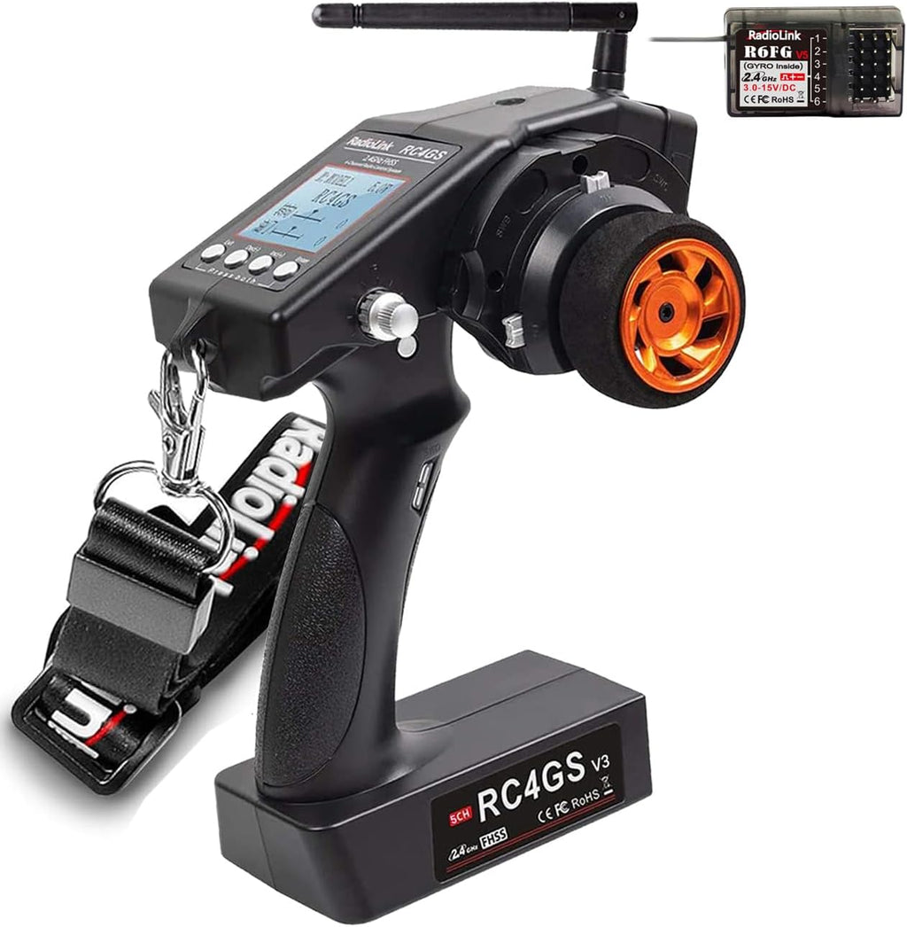 RC4GS V3 5CH RC Transmitter & Receiver R6FG for Cars, Boats Radiolink | 5 Channels 2.4GHz Gyro Receiver | 30 Models