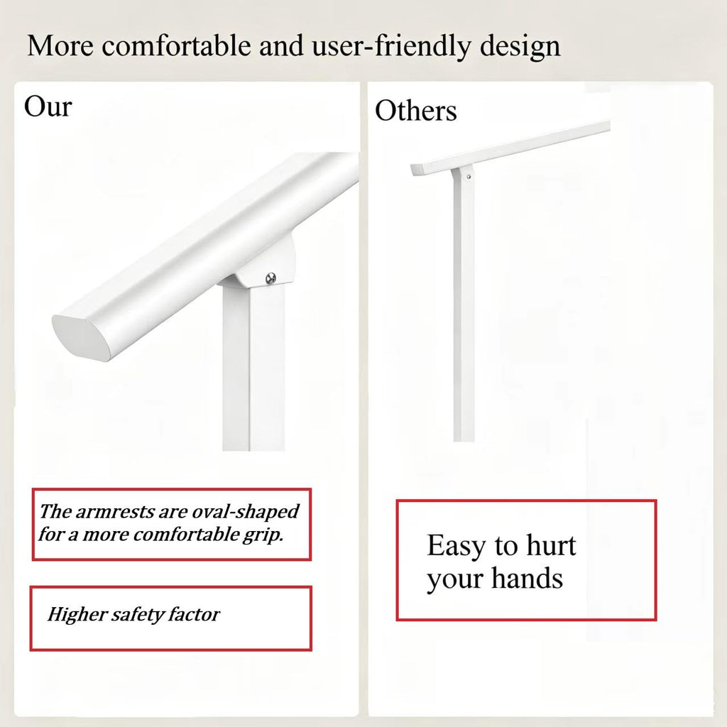 2 Pack Hand Rails for Outdoor Steps,3 Step White Railing Kit