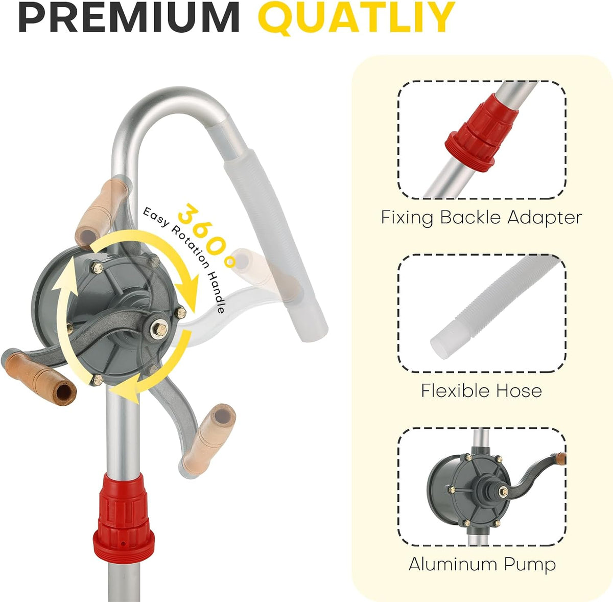 Aluminum Rotary Hand Barrel Pump