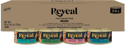 Fish Variety in Broth Wet Cat Food, 4-Flavor 20-Pack 2.47 oz Cans