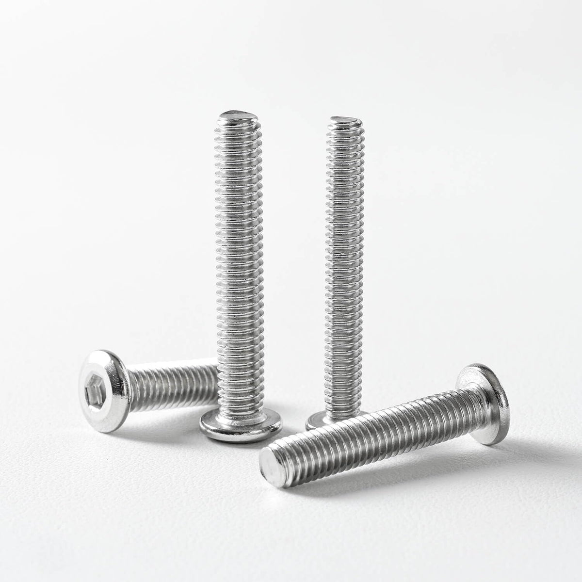 M12 x 50mm (6 Pack) Metric Flat Head Hex Socket Cap Screws Bolts, 304 Stainless Steel 18-8, Hex Drive, Bright Finish, Fully Machine Thread