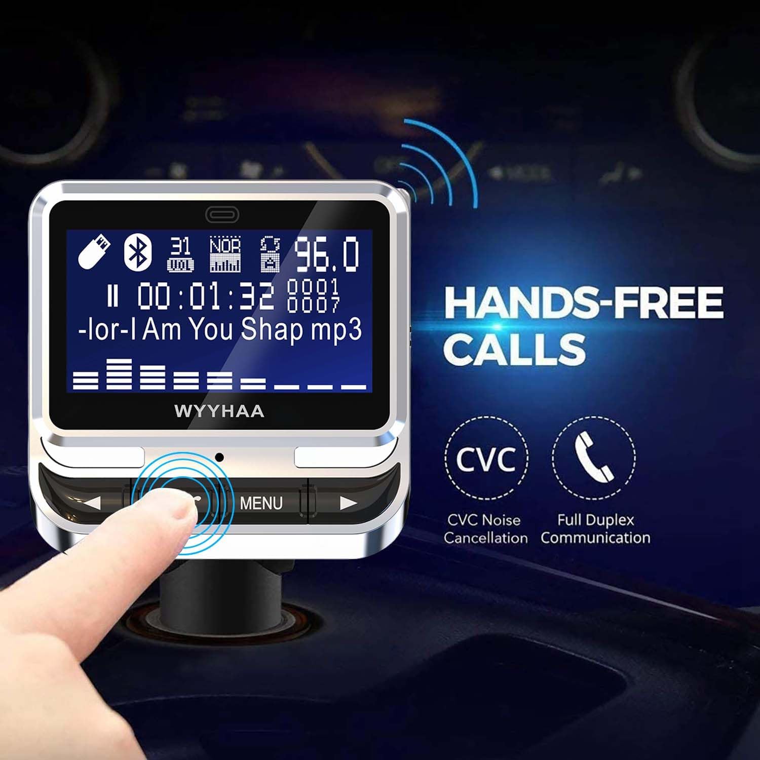 Bluetooth FM Transmitter for Car, Wireless Radio Adapter, 38W [PD 20W + QC 3.0], Handsfree Auto Kit with Remote
