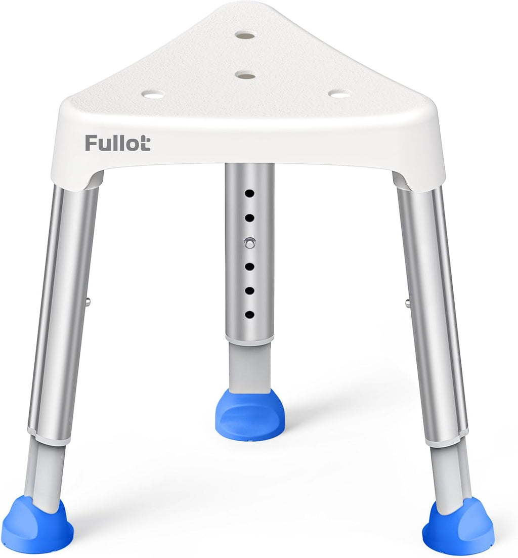 Space-Saving Triangular Shower Chair for Inside Shower, FSA/HSA Eligible 400 lbs Adjustable Shower Stool for Elderly