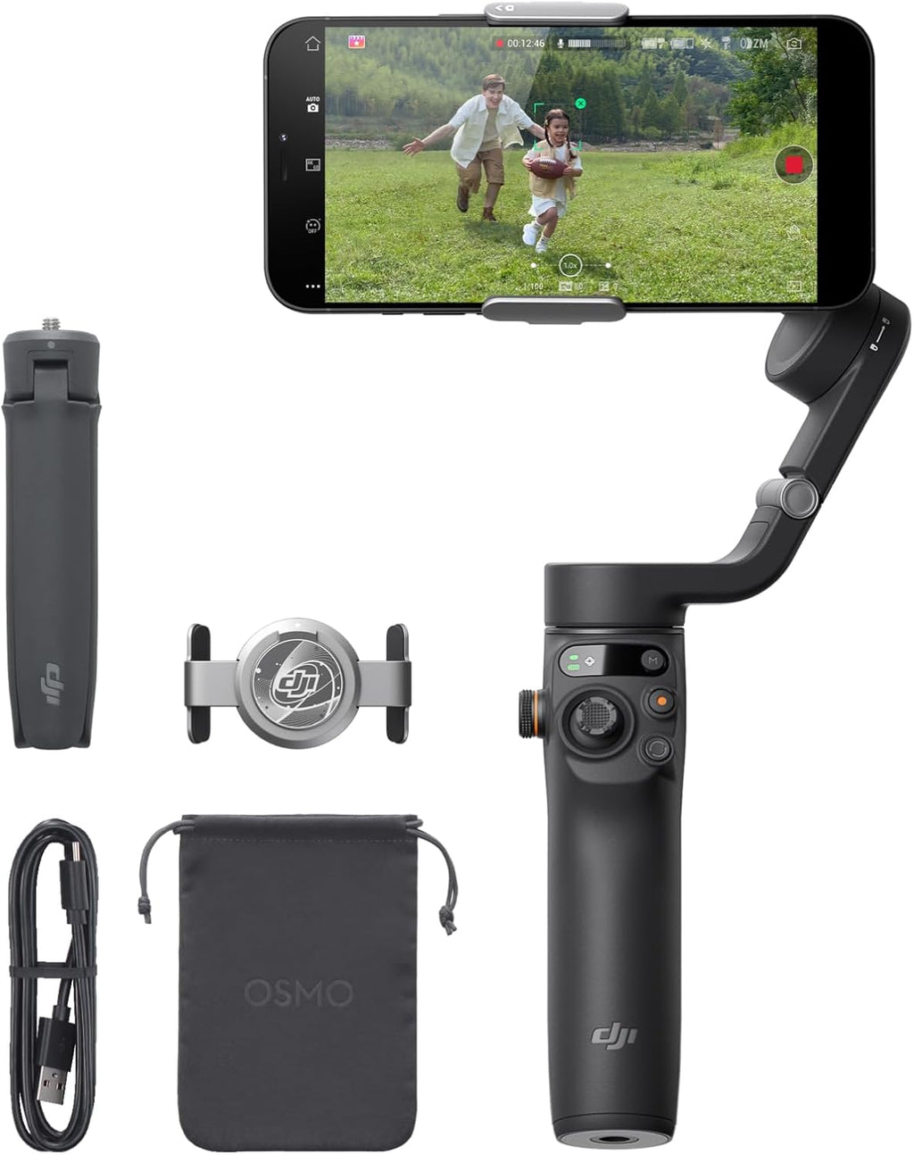 Osmo Mobile 6 Smartphone Gimbal Stabilizer, 3-Axis Phone Gimbal, Built-In Extension Rod, Portable and Foldable