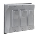 Hubbell 5129-0 3-Gang Weatherproof Cover, Vertical, Decorator, Gray, Shrink