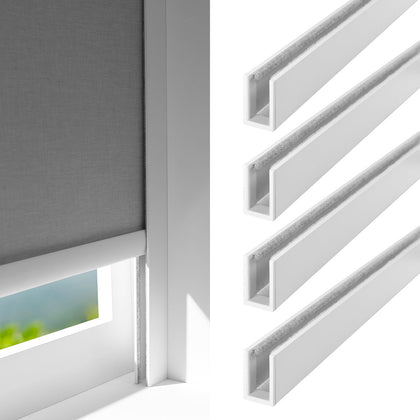Aluminum U Channel Light Gap Blockers for Shades White 58" 4Pcs)