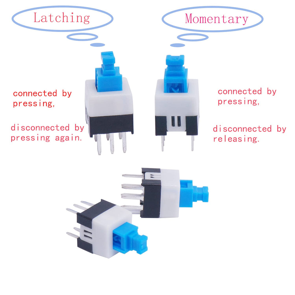 TWTADE 202PCS Micro Momentary Tactile Push Button Switch Assortment Kit 10 Values 4 Pin/6Pin 6x6mm & 7x7mm Tact Switches