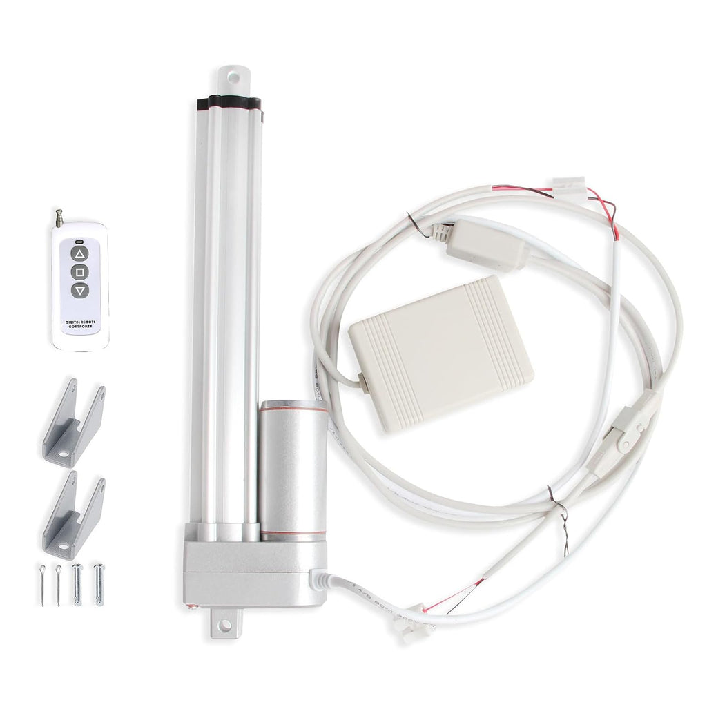 Stroke 5.9inch 220 lbs 12v 0.47"/sec Electric Linear Motor Actuator with Mounting Brackets Remote Control