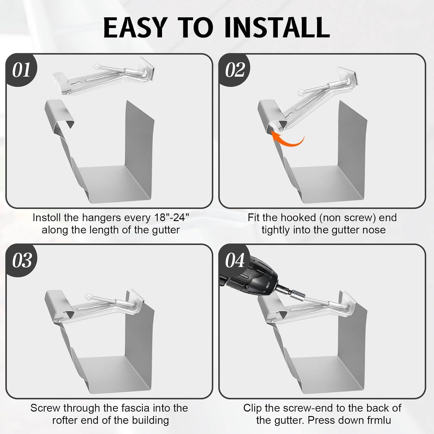 5 inch Gutter Hanger for K Style Aluminum Gutters, 20 Pcs