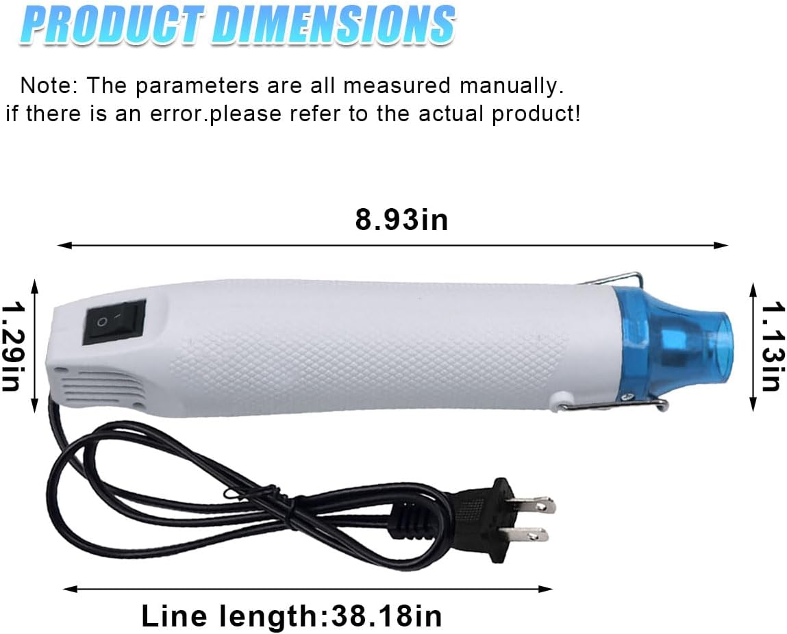 Mini Heat Gun -110V 300W Portable Handheld Hot Air Gun Tool for DIY Craft Embossing - Electric Heating Tool with