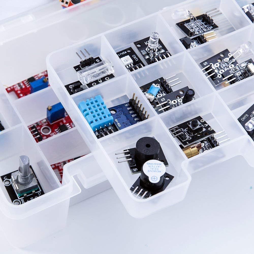 ELEGOO 37 in 1 Sensor Modules Kit with Tutorial Compatible with Arduino | Upgraded Parts, Suitable for UNO R3 MEGA
