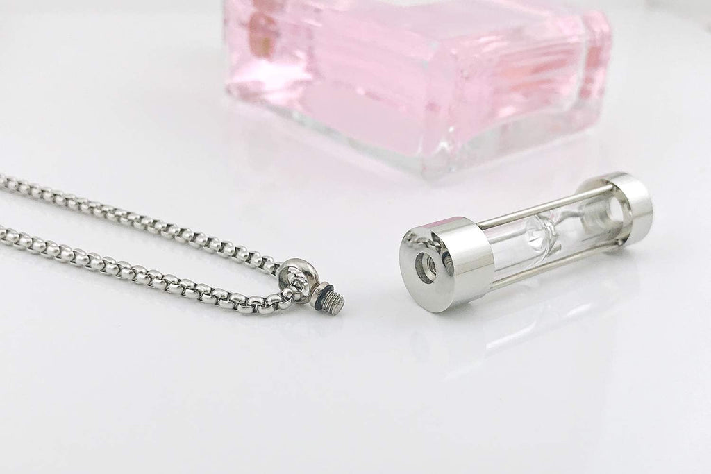 Urn Necklace for Ashes Timeless Hourglass Memorial Pendant Keepsake Cremation Jewelry for Human Pet Ashes