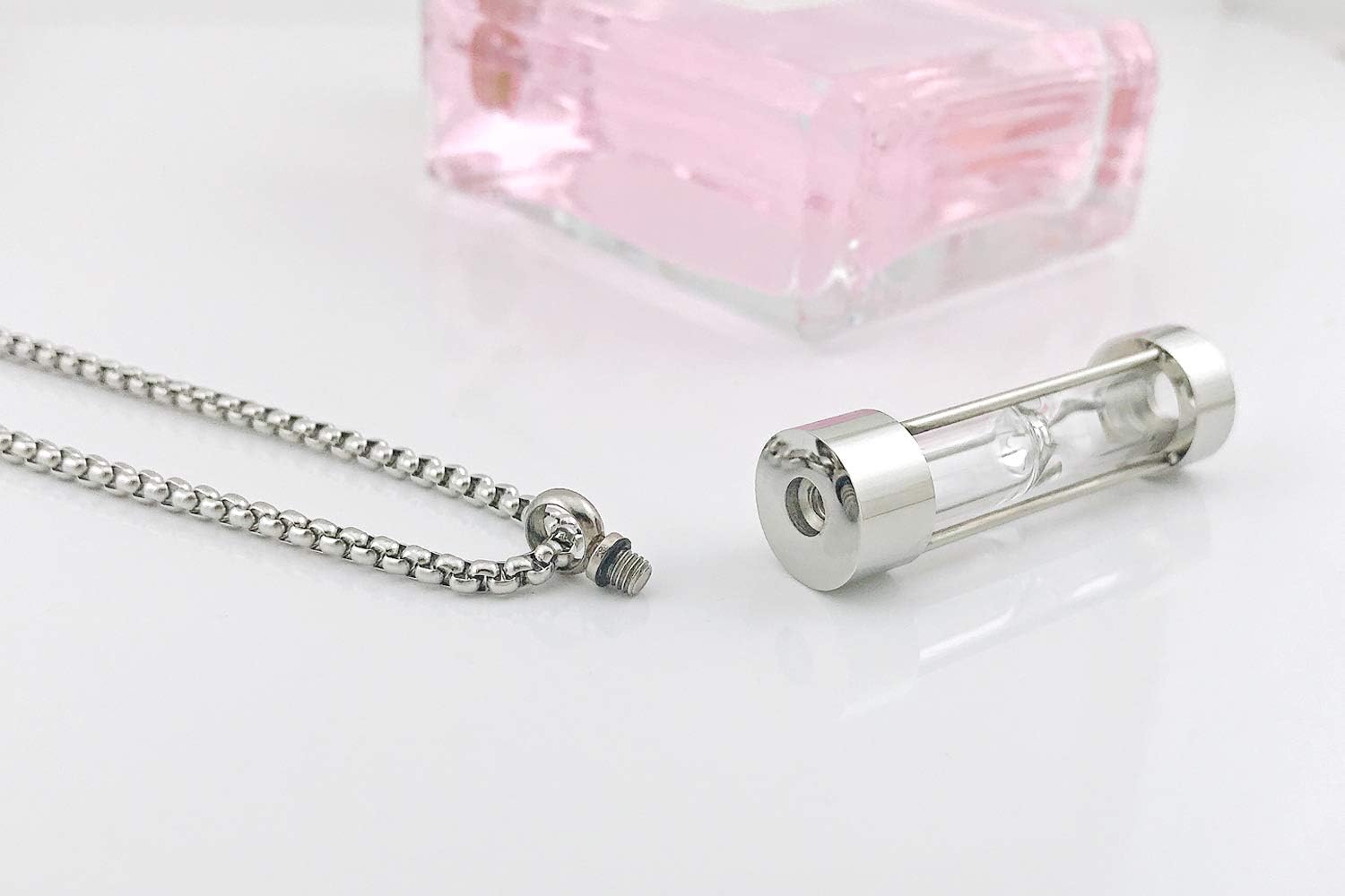 Urn Necklace for Ashes Timeless Hourglass Memorial Pendant Keepsake Cremation Jewelry for Human Pet Ashes