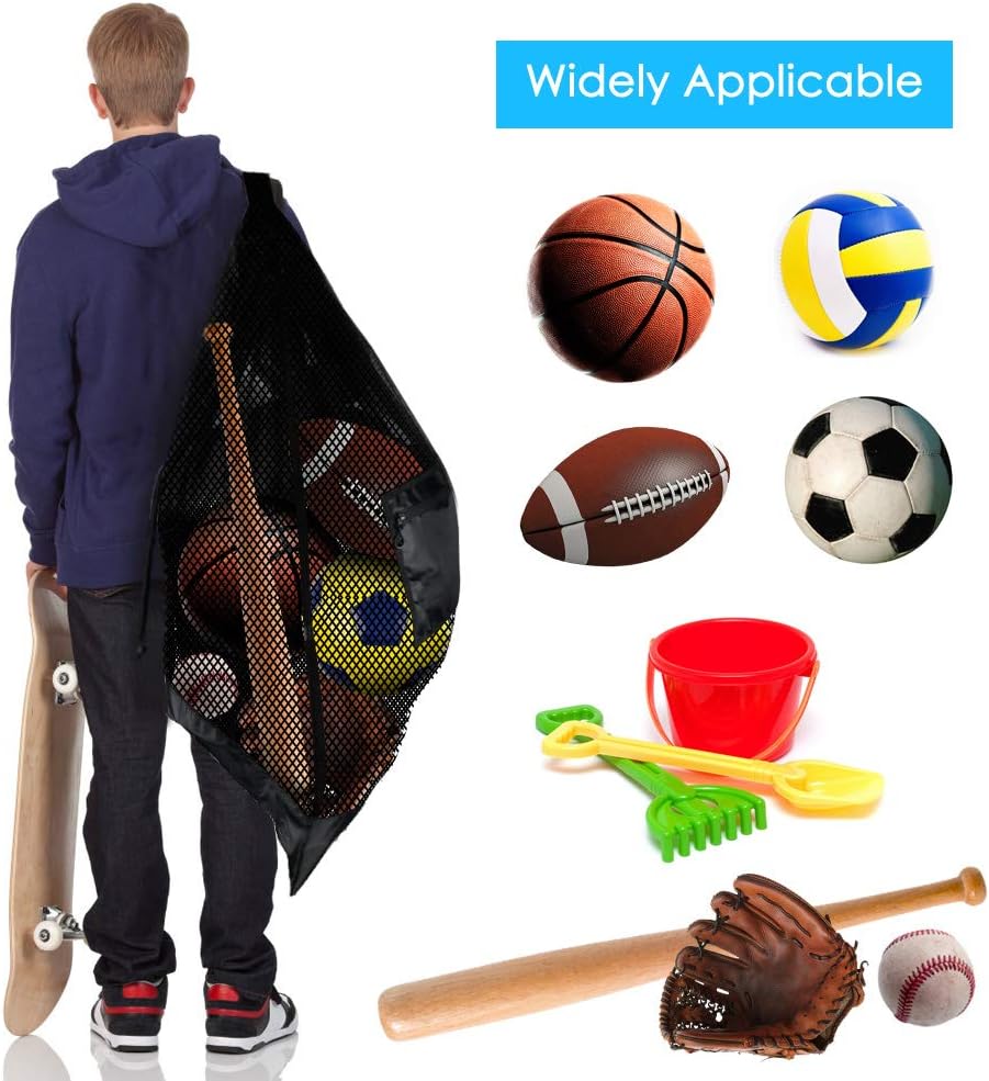 Thickened Extra Large Sports Ball Bag Mesh Socce Ball Bag | Heavy Duty Drawstring Bags Team Work for Holding