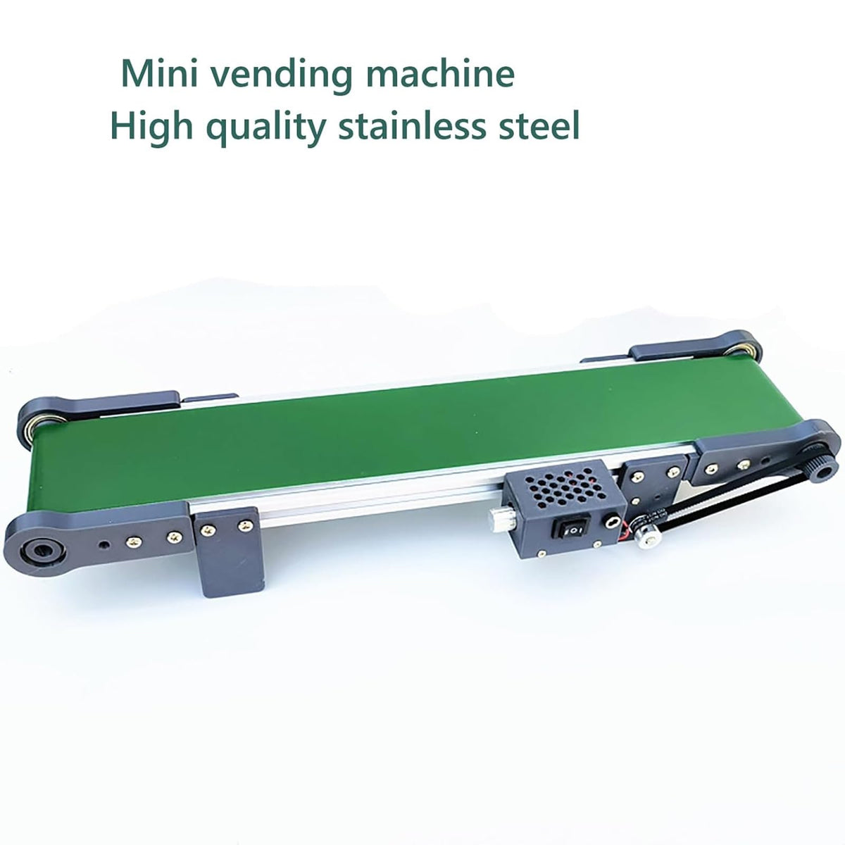 ERICAT Automatic Conveyor Belt, 10 * 50CM Small Conveyor Cargo Lane, Forward/Reverse/Pause Functions, 1.8-7.6cm/s Adjustable Speed and Improves Work Efficiency, for Packaging Factory, Production Line