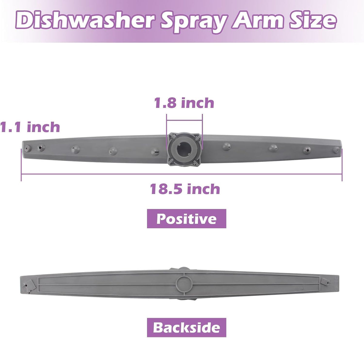 IWIWE W10448645 Dishwasher Center/Middle Spray Arm – Compatible with Whirlpool/Amana/Maytag, Replaces WPW10448645, AP6021549, PS11754873, 2312063