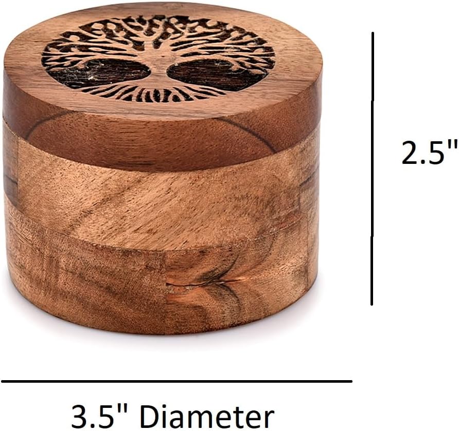 Handmade Acacia Wood Urn for Human Ashes, Tree of Life Wooden Box Urns for Ashes - Cremation Pet Urns for Dogs Ashes
