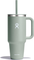 Travel Tumbler with Handle, Lid and Straw - Insulated Stainless Steel in 40 Oz Agave
