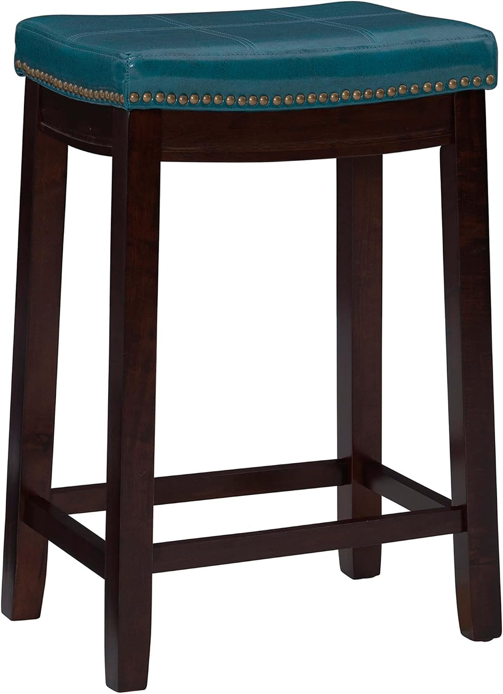 Carson Blue Backless Counter Stool, Brown