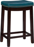 Carson Blue Backless Counter Stool, Brown