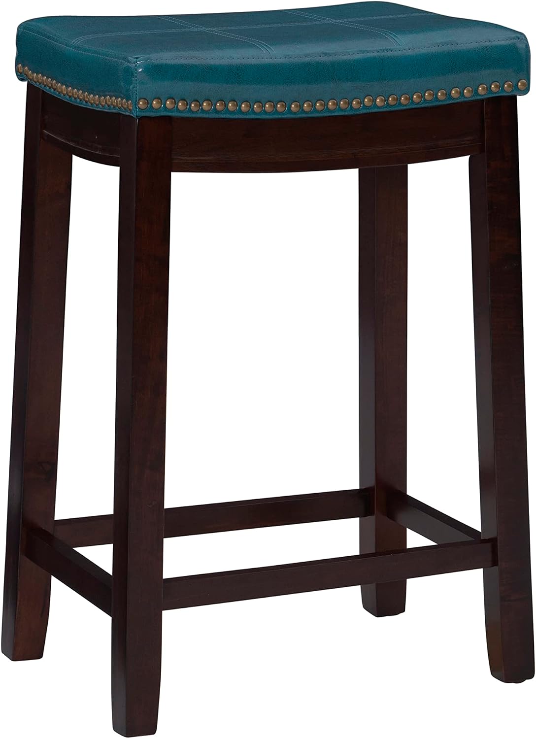 Carson Blue Backless Counter Stool, Brown