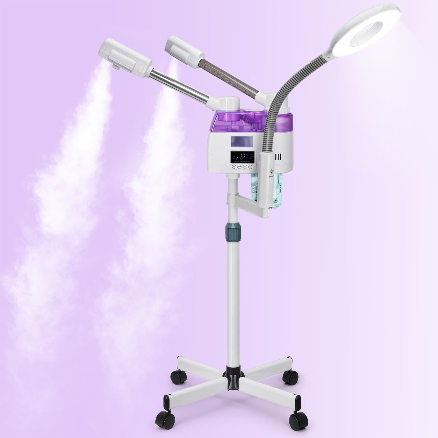 3 in 1 Facial Steamer,Professional Facial Steamer with 5X Magnifying LED Lamp, Esthetician Steamer with Hot & Cold