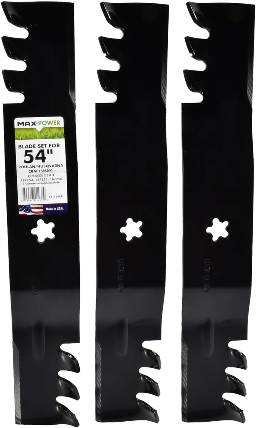 MaxPower 561738XB USA MADE 3 Blade Commercial Mulching Set