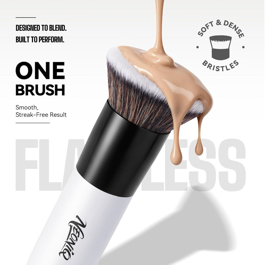 Premium Flat Top Kabuki Foundation Brush for Liquid Cream Powder
