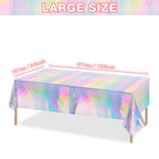 4 Pack Iridescent Plastic Tablecloths, Disposable Table Covers