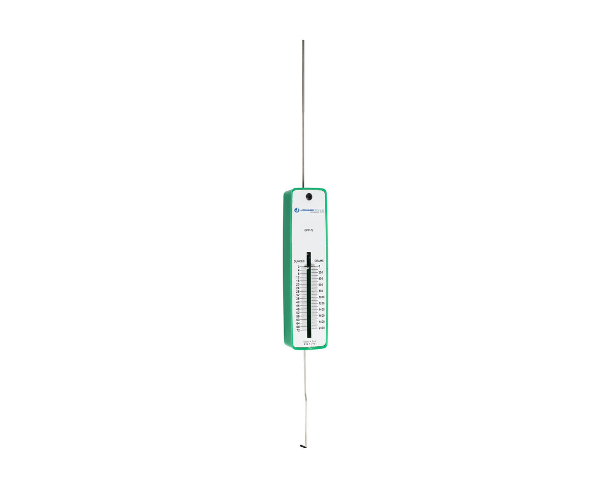 Jonard Tools GPP-72 Polystyrene Push Pull Precision Force Gauge, 0-72oz, 0-2025 Graduation, +/- 1 Accuracy