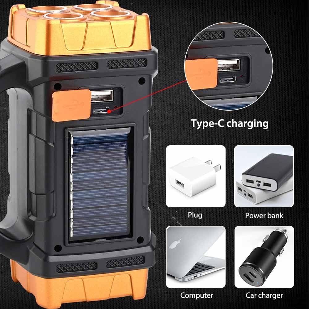 Premium High Lumens LED Work Light – Multipurpose Flashlight with Searchlight and Lantern Features - Rechargeable