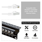 iwillink Cat6 Shielded Patch Panel 24 Port with RJ45 Keystone Coupler