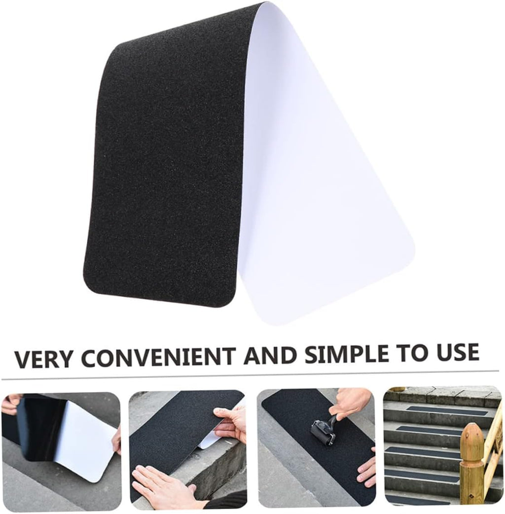 Black PVC Frosted Anti Slip Tape 2pcs for Tile Floors