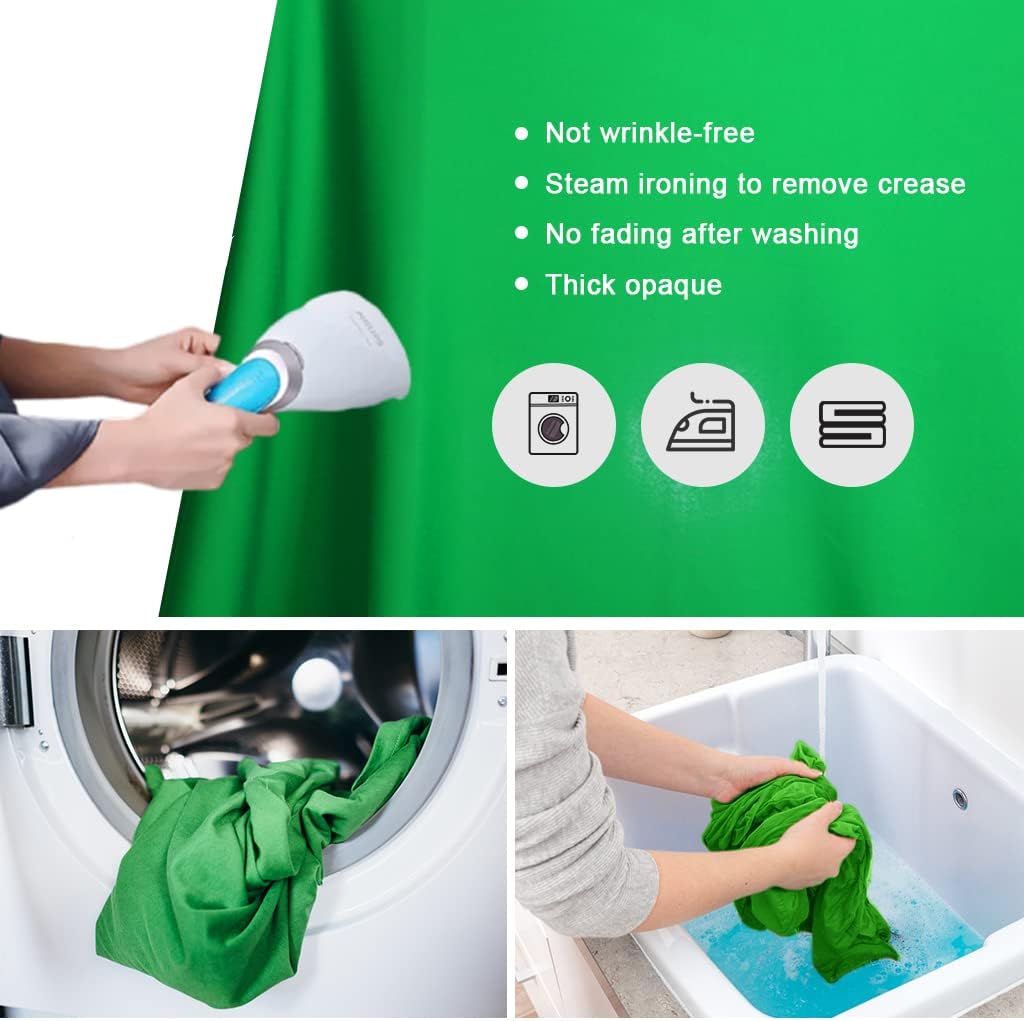 10X12ft Green Screen Backdrop for Photography, LCUIRC Chromakey Polyester Collapsible Greenscreen Background for
