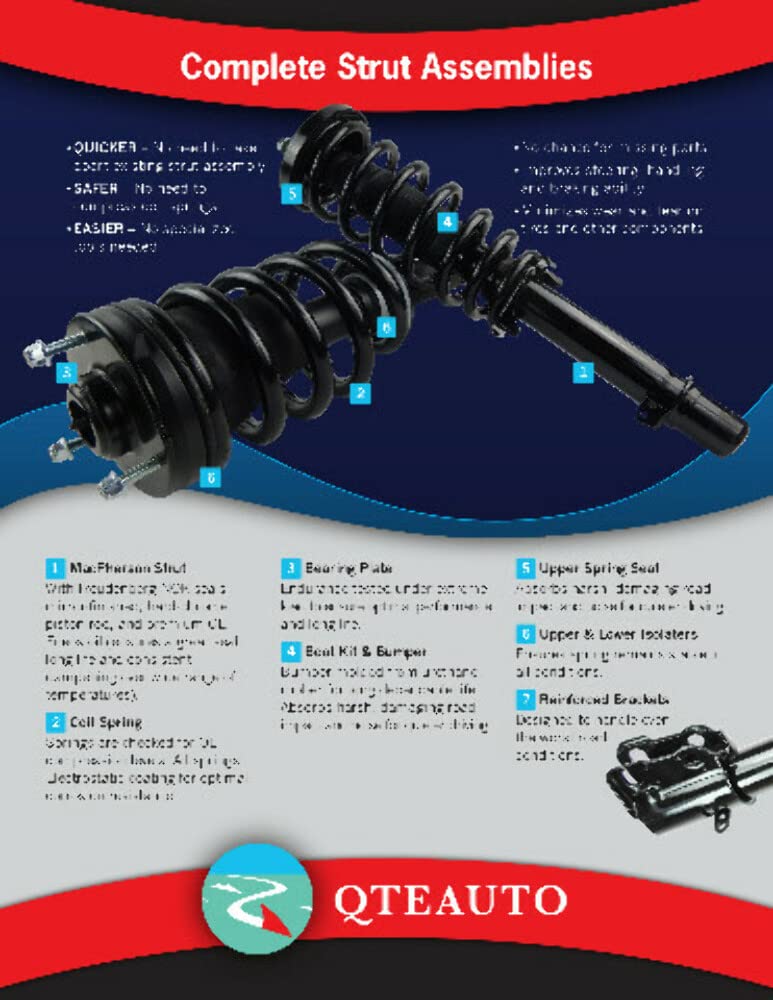 PM Auto Front Left Quick Complete Strut-Coil Spring Compatible With 2013-2019 Ford Police Interceptor Sedan