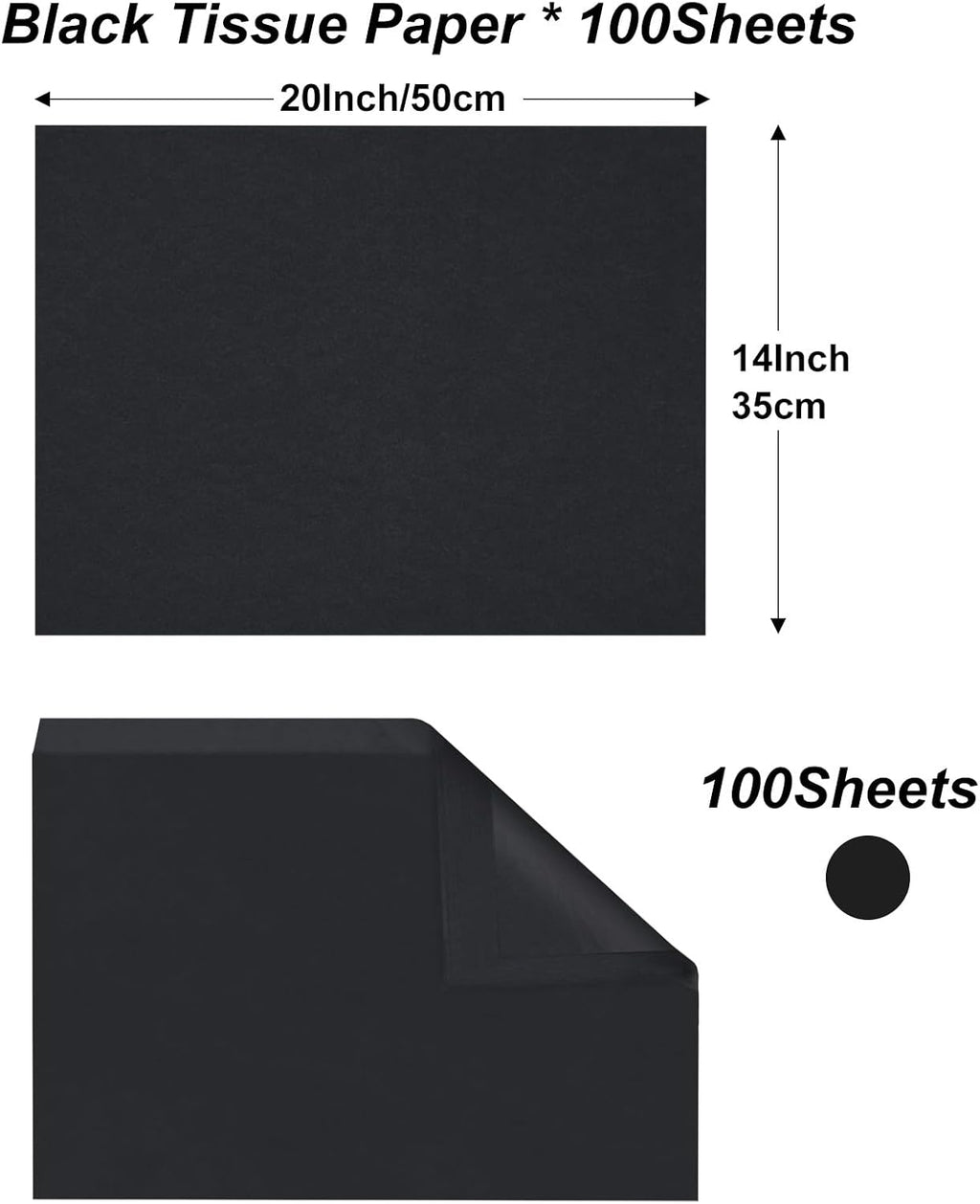 100 Sheets White Tissue Paper 20x14 Inches