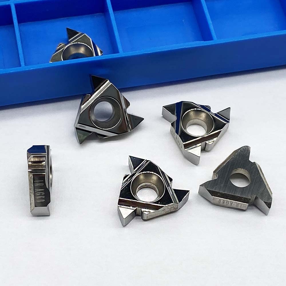 GBJ 10pcs 16IR AG60 3/8" Aluminum Inserts Aluminum Cutter Threading Insert Carbide Inserts for Aluminum and Silicon Carbide Turning Inserts (16IR AG60 for Aluminum)