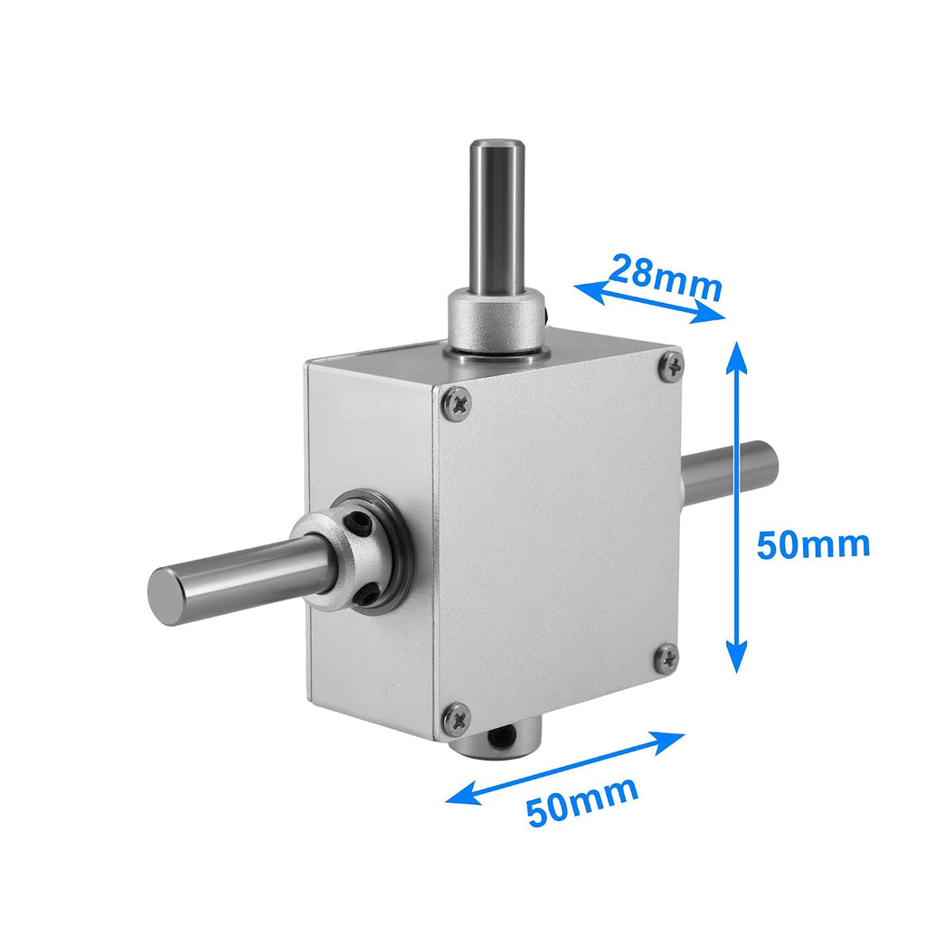 90 Degree Right Angle Bevel Gearbox 1:1 Forward Reverse Double Output Shaft
