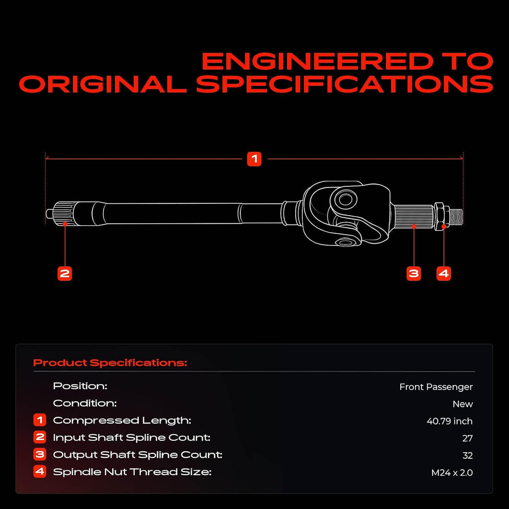 A-Premium Front Right Passenger Side CV Axle Shaft Assembly