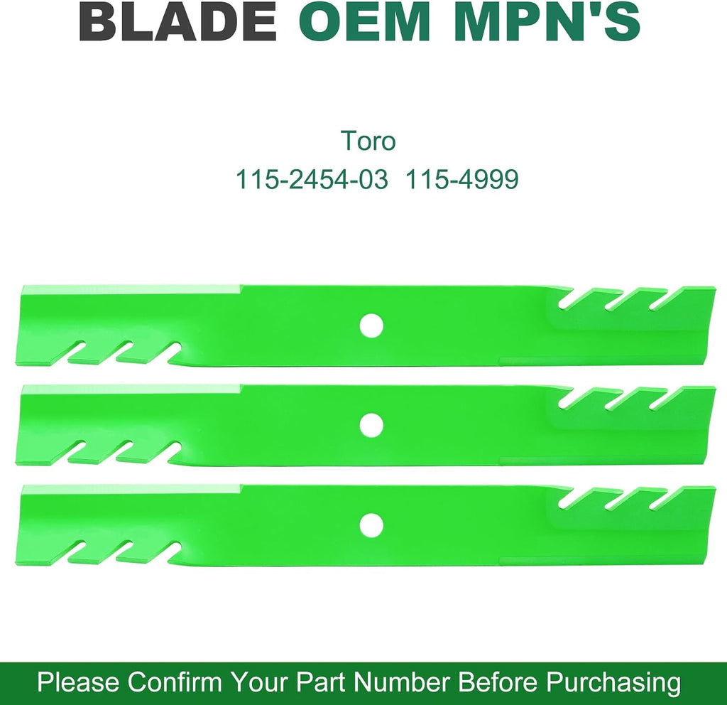 115-2454-03 115-4999 Mulching Blades Fit Toro 54" Deck MX5400 MX5480 ZX5400 ZX5420 ZX5450 (3 Pack)