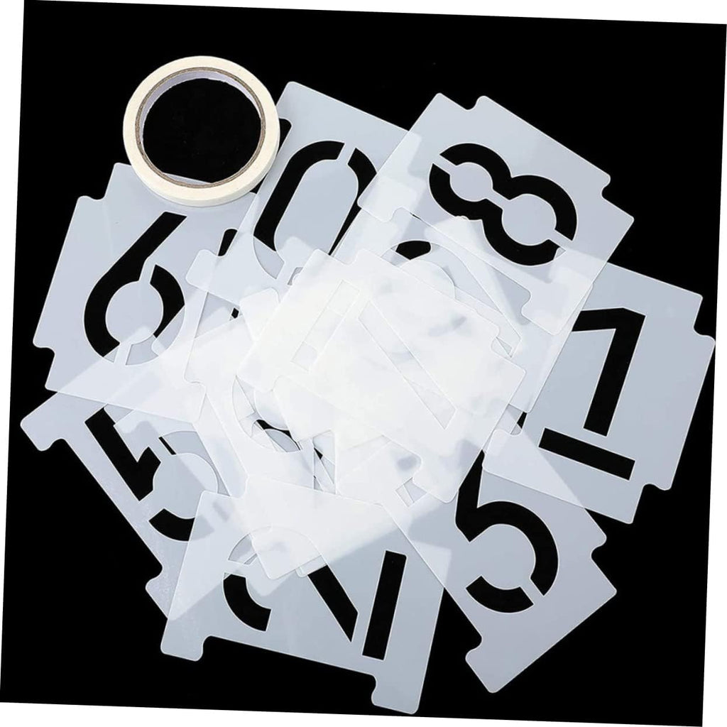 2 Sets Reusable Number Stencils for Address Painting Flexible Outdoor Curb Templates for Mailbox Door and Street