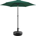 10FT Patio Umbrella with 80lb Umbrella Base Stand-Round Water & Sand Filled, Market Umbrella w/Push Button Tilt