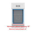 Double Pull-Out Trash Can, 35QT Under-Cabinet Kitchen Bin, Metal Frame, Grey, Fits Above 18” Opening Cabinets