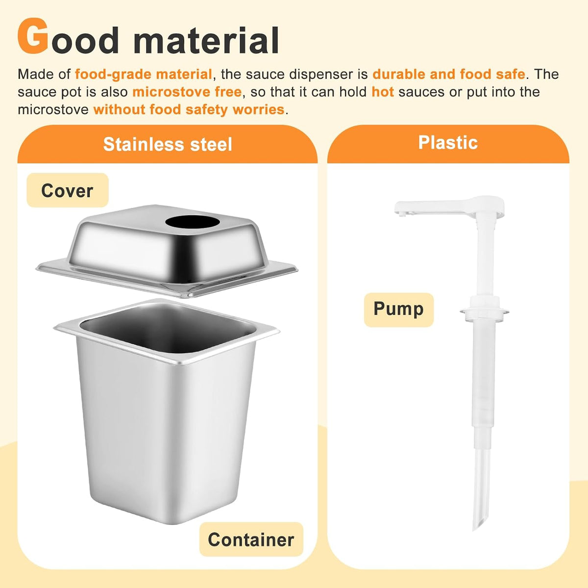 3.4Quart Sauce Pump Dispenser Stainless Steel Condiment Dispenser Pump Station Pump Dispenser for Syrup Ketchup