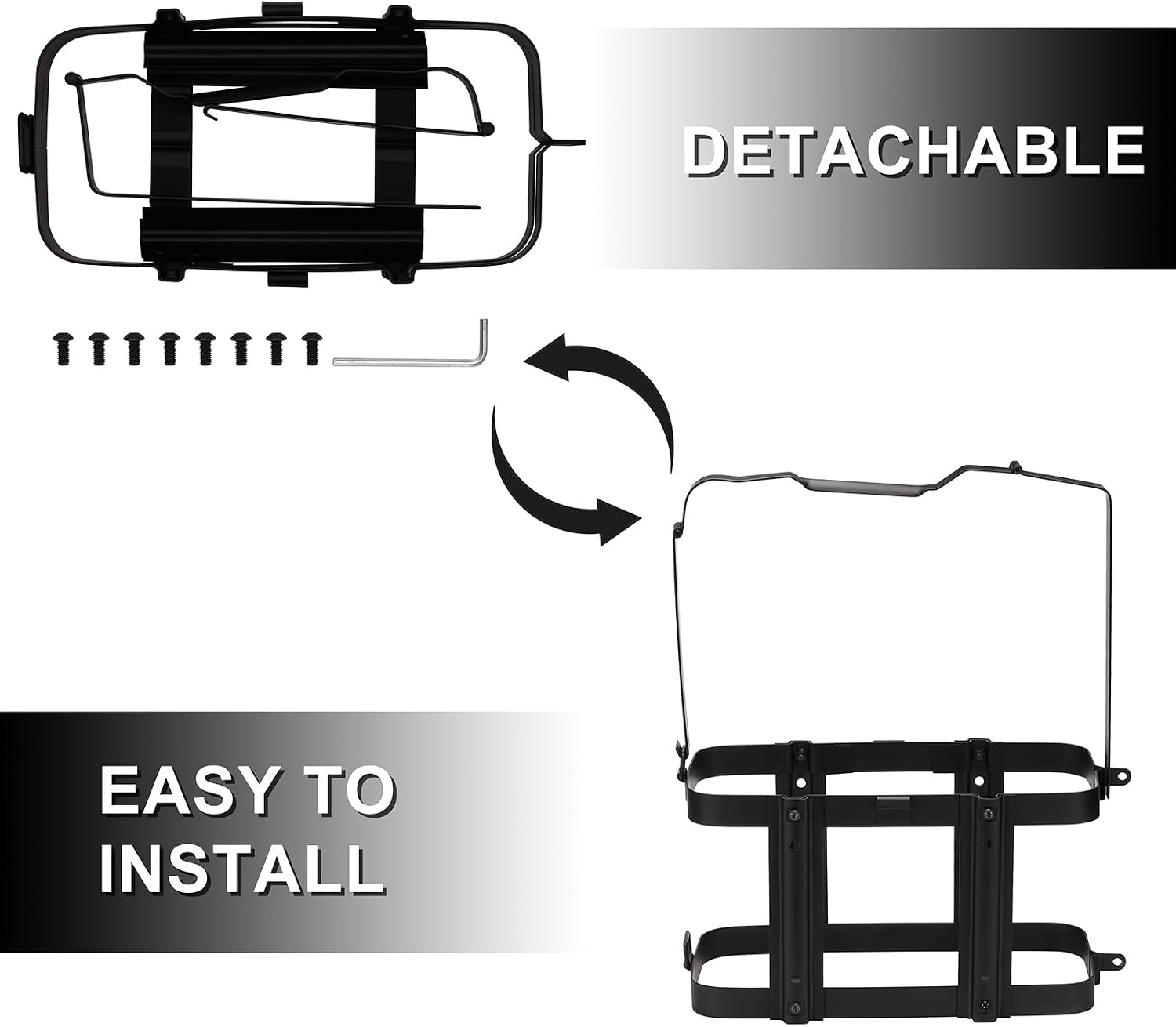 Lockable Jerry Gas Can Holder Rack, 5 Gallon / 20 Liter Steel Jerry Can Mount Brackets, Metal Fuel & Gasolina