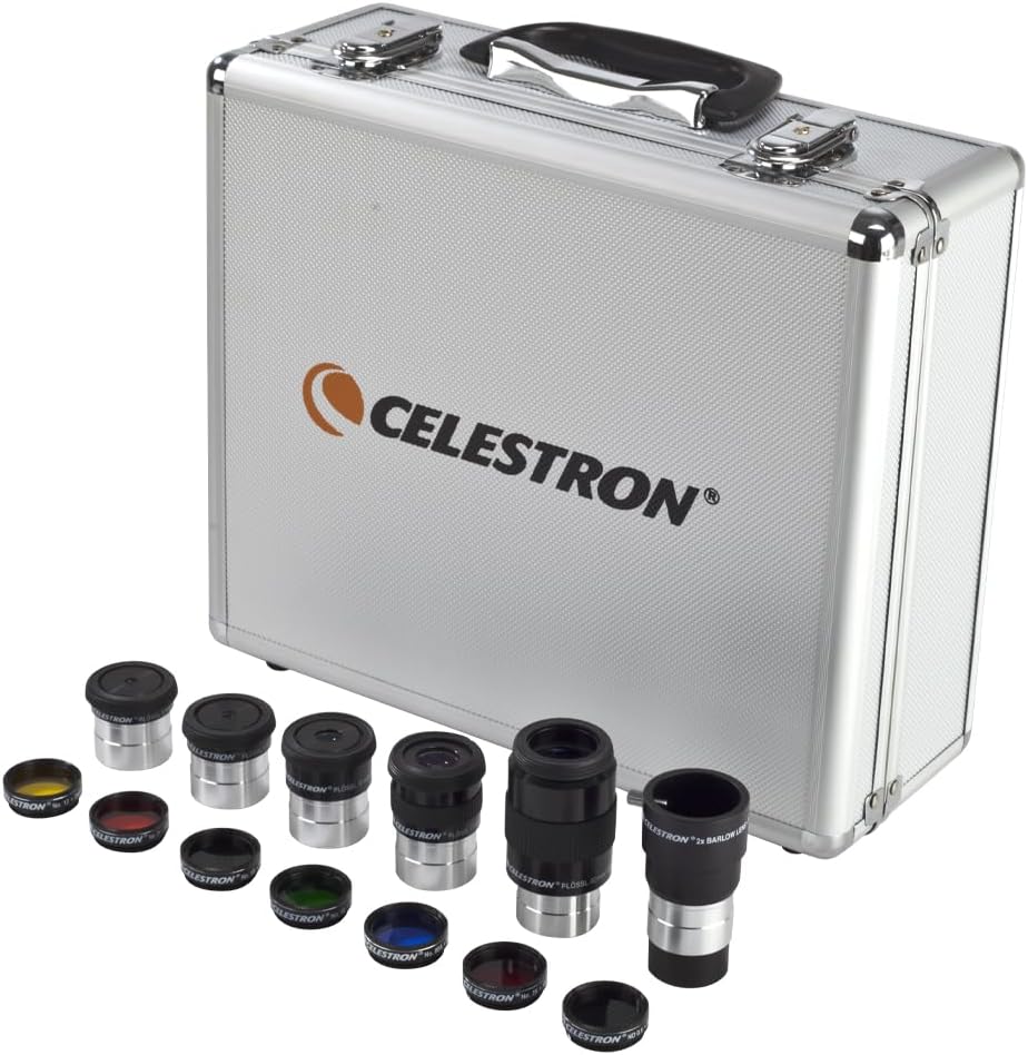 Eyepiece, Barlow & Filter Telescope Accessory Kit – 1.25" Barrel | 14 Essential Telescope Accessories, 5 Plossl